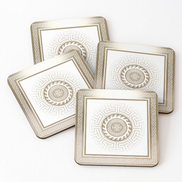 Item preview, Greek Key Meander Bronze White designed and sold by Yiorgos Designs.