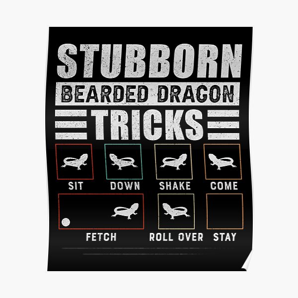 Stubborn Bearded Dragon Tricks Funny Beardie Lover Poster