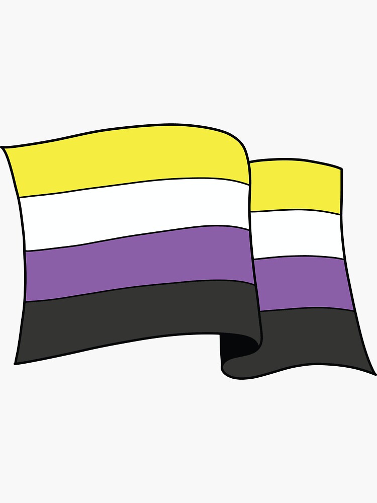 Nonbinary Pride Flag For Lgbtq Enby Pride Sticker By Puppiesonabus Redbubble