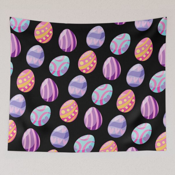 Item preview, Purple Easter Egg Print on Black designed and sold by PinHookPrincess.