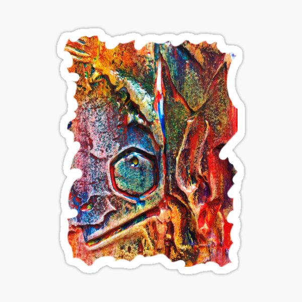 COLOURFUL TEXTURED GEOMETRIC STEAMPUNK ABSTRACT Sticker