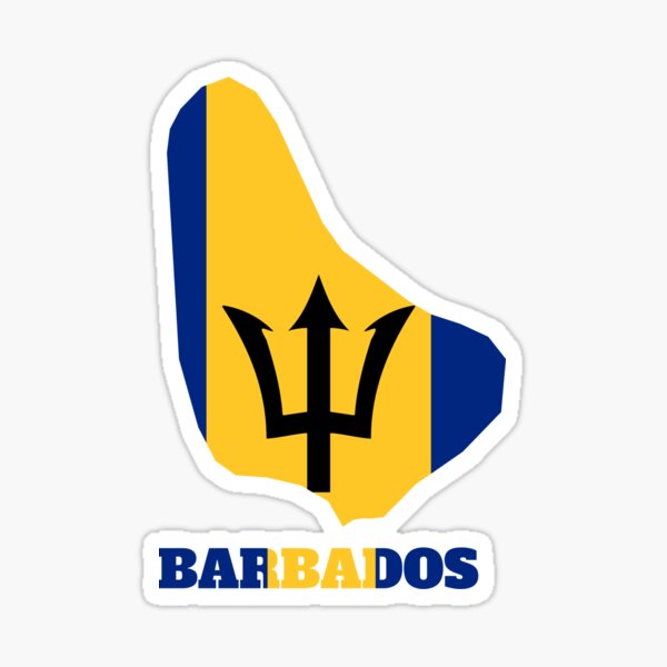 Item preview, BARBADOS Flag map design designed and sold by BasbiArt.
