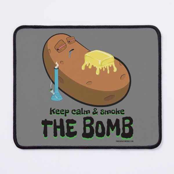 Item preview, Stoned baked potato cartoon-keep calm and smoke the bomb designed and sold by YomeHayin.