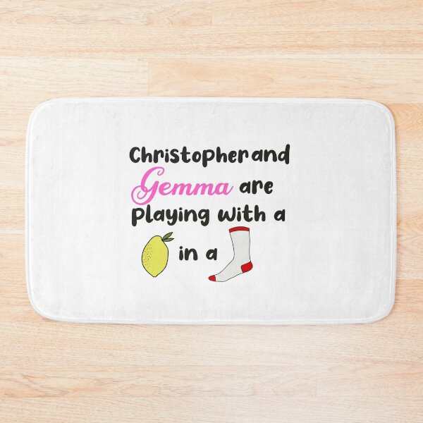 Item preview, Christopher and Gemma are playing with a lemon in a sock Gemma Collins designed and sold by PumpkinJoy.