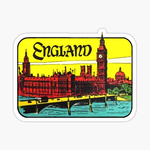 England Big Ben Vintage Travel Decal Sticker