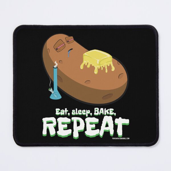 Item preview, Stoned baked potato cartoon-eat sleep bake repeat  designed and sold by YomeHayin.