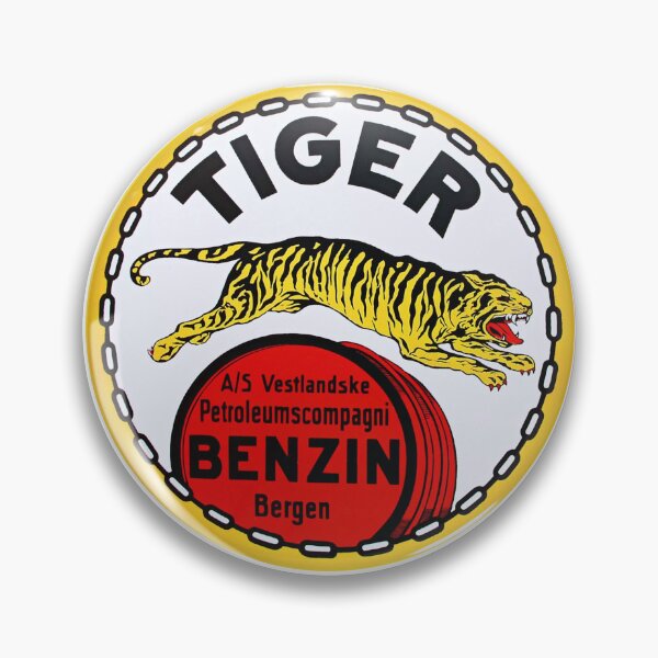 Artikelvorschau, Tiger Benzin - Altes norwegisches Benzin-Handelslogo (1920-30er) entworfen und verkauft von TJHarr.
