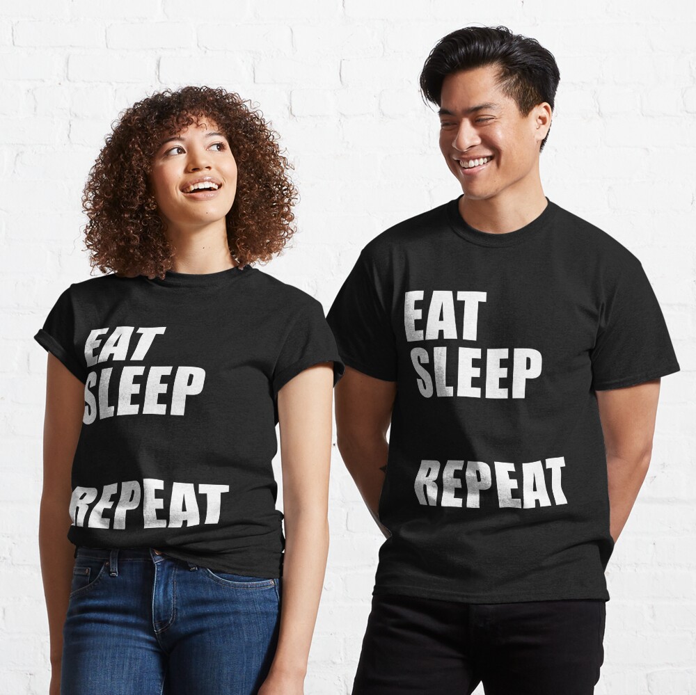 Eat, Sleep, Sleep, Sleep, Repeat- Funny Lazy Sleeping | Metal Print