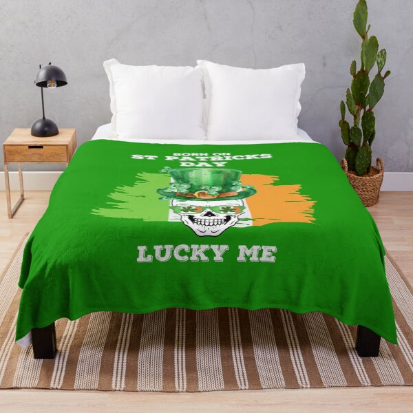 Item preview, Born On St Patricks Day Lucky Me Irish Skull designed and sold by WanderTravels.