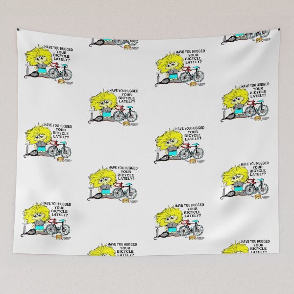 Item preview, Have You Hugged Your Bicycle Lately - Bicyclist Clamkin Cartoon designed and sold by Bruce Ingrassia.