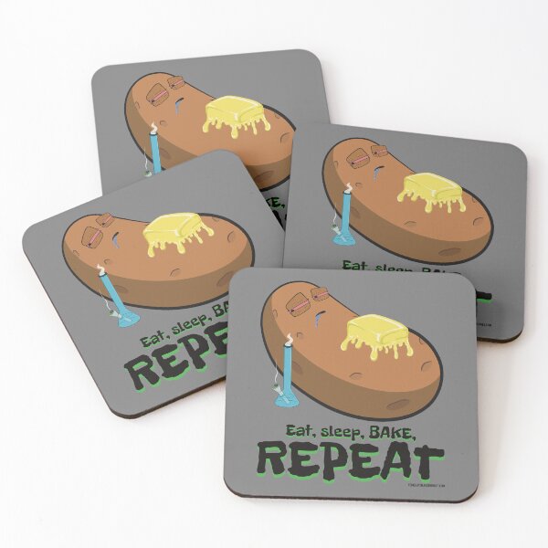 Item preview, Stoned baked potato cartoon-eat sleep bake repeat  designed and sold by YomeHayin.