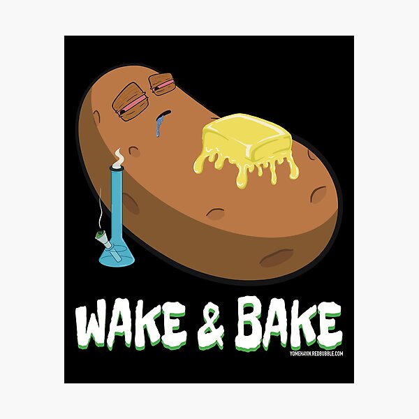 Item preview, Stoned baked potato cartoon-wake and bake designed and sold by YomeHayin.