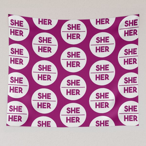 Item preview, Respect My Pronouns She/Her designed and sold by puppiesonabus.