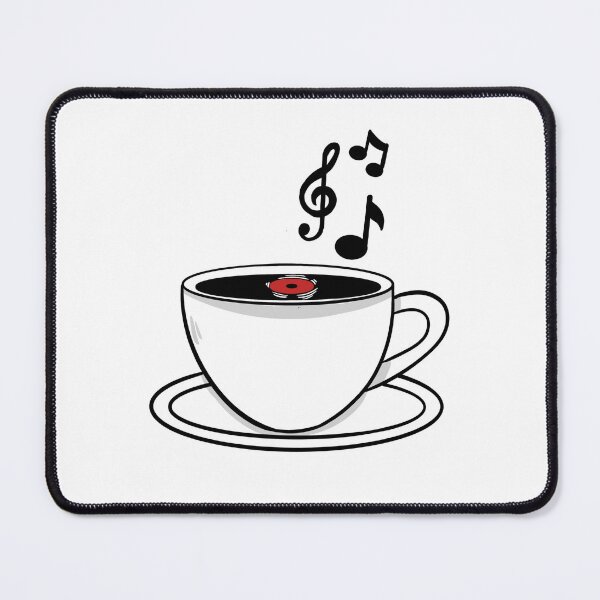 Item preview, Coffee and music - mouse pad designed and sold by JujubaDraw.