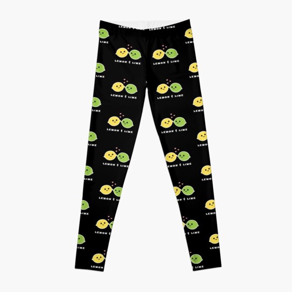 Seamless Front Striped Leggings Lemon Lime (Custom-Made)