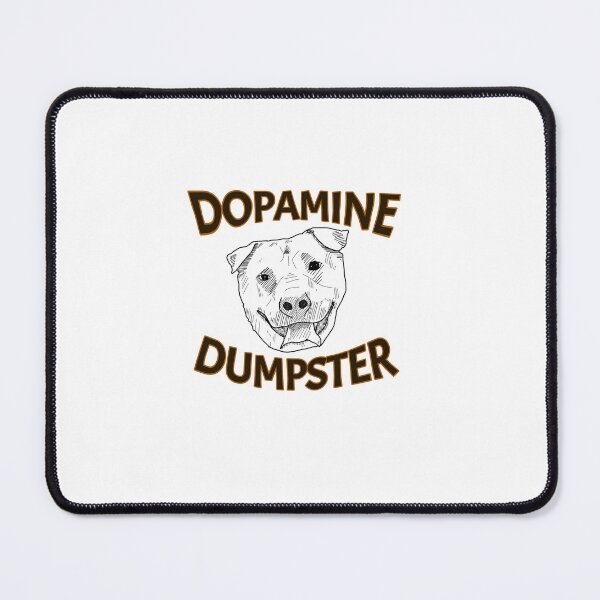 Item preview, Dopamine Dumpster - staffy b&w linework - graphic text designed and sold by Dopamine Dumpster.