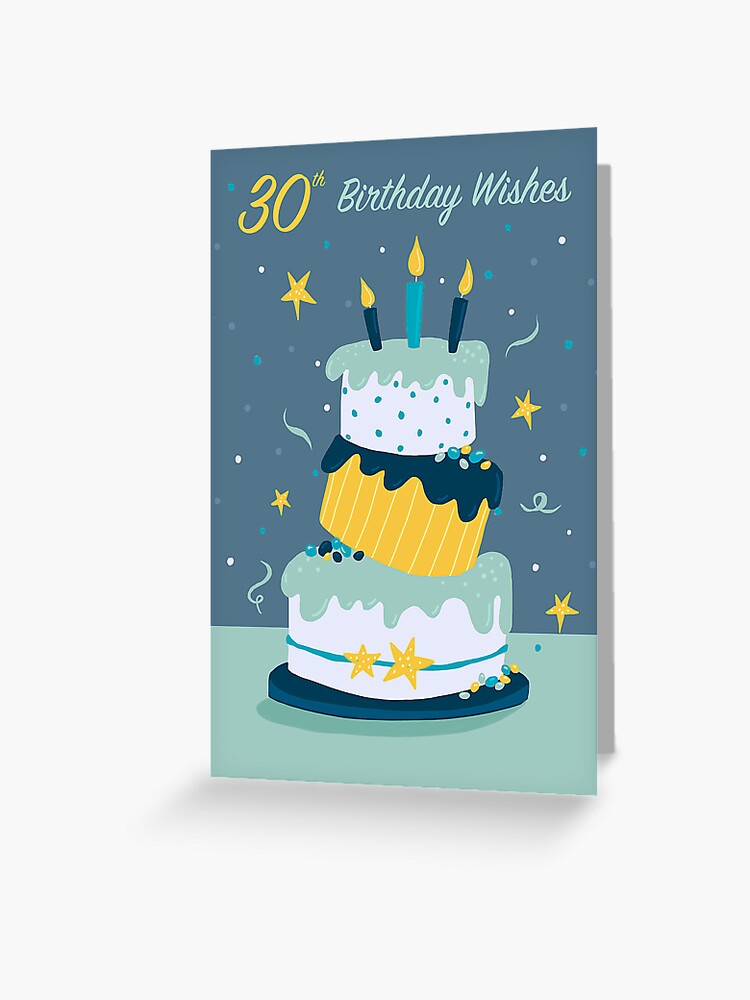 Tarjetas de felicitación «Pastel de cumpleaños número 30 para él» de  DaleSimpson | Redbubble