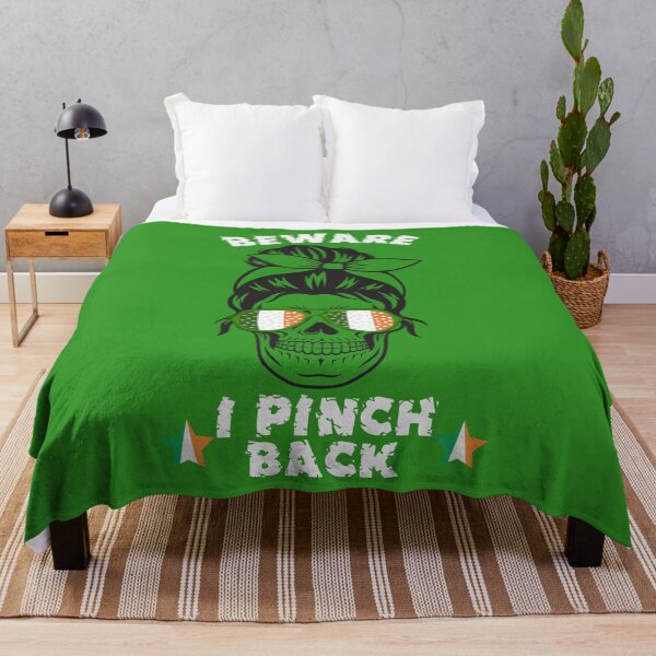 Item preview, Funny Female Skull St Patricks Beware I Pinch Back designed and sold by WanderTravels.