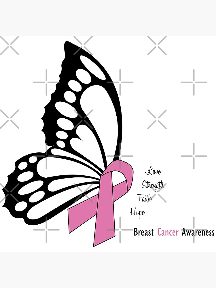 Breast cancer cartoon women butterflies and words Vector Image