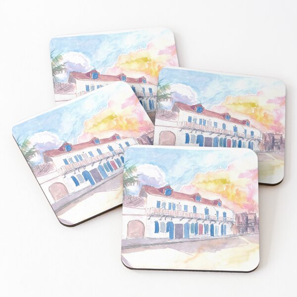 Item preview, Colonial Street Scene in Marigot Saint Martin in French Caribbean designed and sold by artshop77.