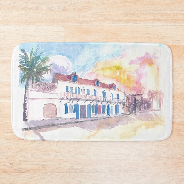 Item preview, Colonial Street Scene in Marigot Saint Martin in French Caribbean designed and sold by artshop77.