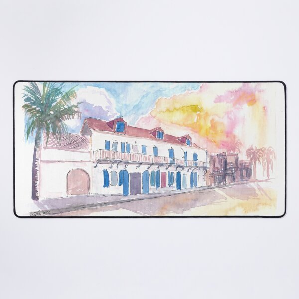 Item preview, Colonial Street Scene in Marigot Saint Martin in French Caribbean designed and sold by artshop77.