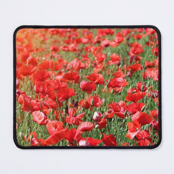 Item preview, red poppies flower meadow spring season nature background designed and sold by goceris.