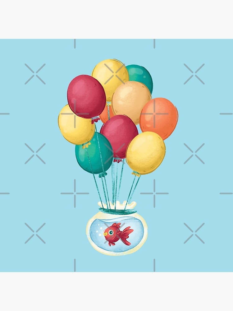 Fish and Balloons Art Print by RedBubbleLuxury