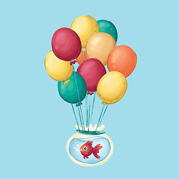 Fish and Balloons Sticker by RedBubbleLuxury