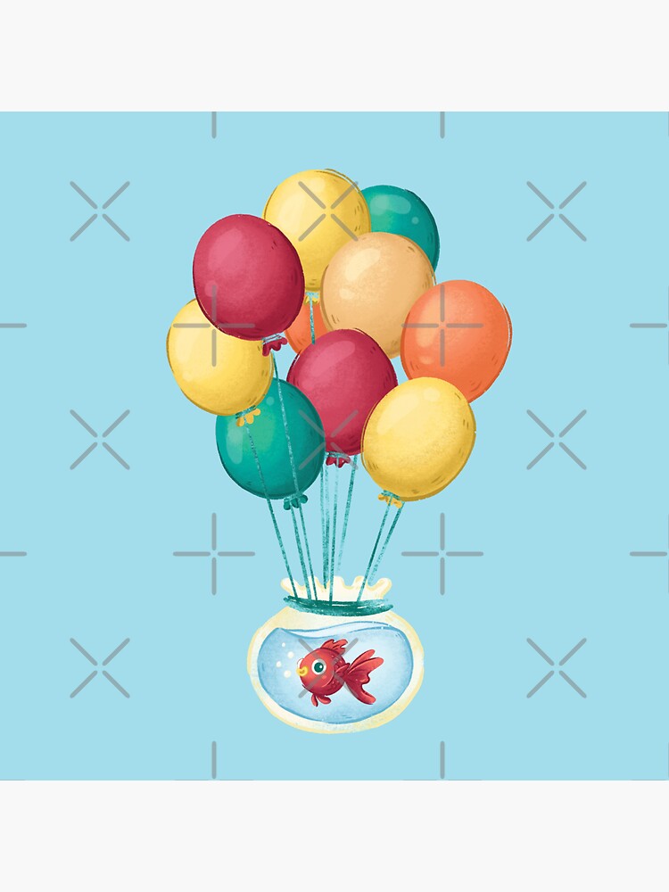 Fish and Balloons Sticker by RedBubbleLuxury