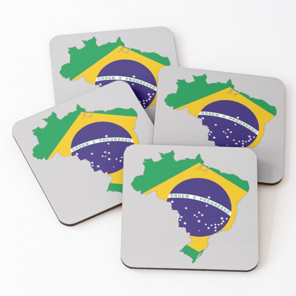Item preview, Brazilian Flag inside Map of Brazil  designed and sold by mashmosh.