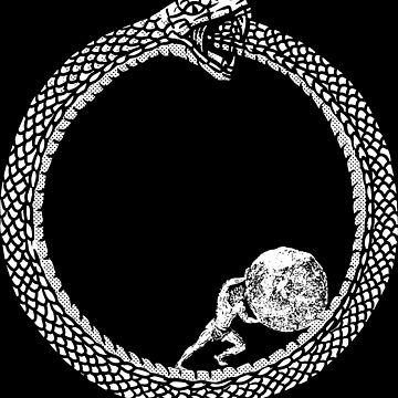 Vorschaubild zum Design Sisyphus in einer Ouroboros-Schlange - Unisex-Philosophie-T-Shirt für Existenzialisten von The Philosopher's Shirt