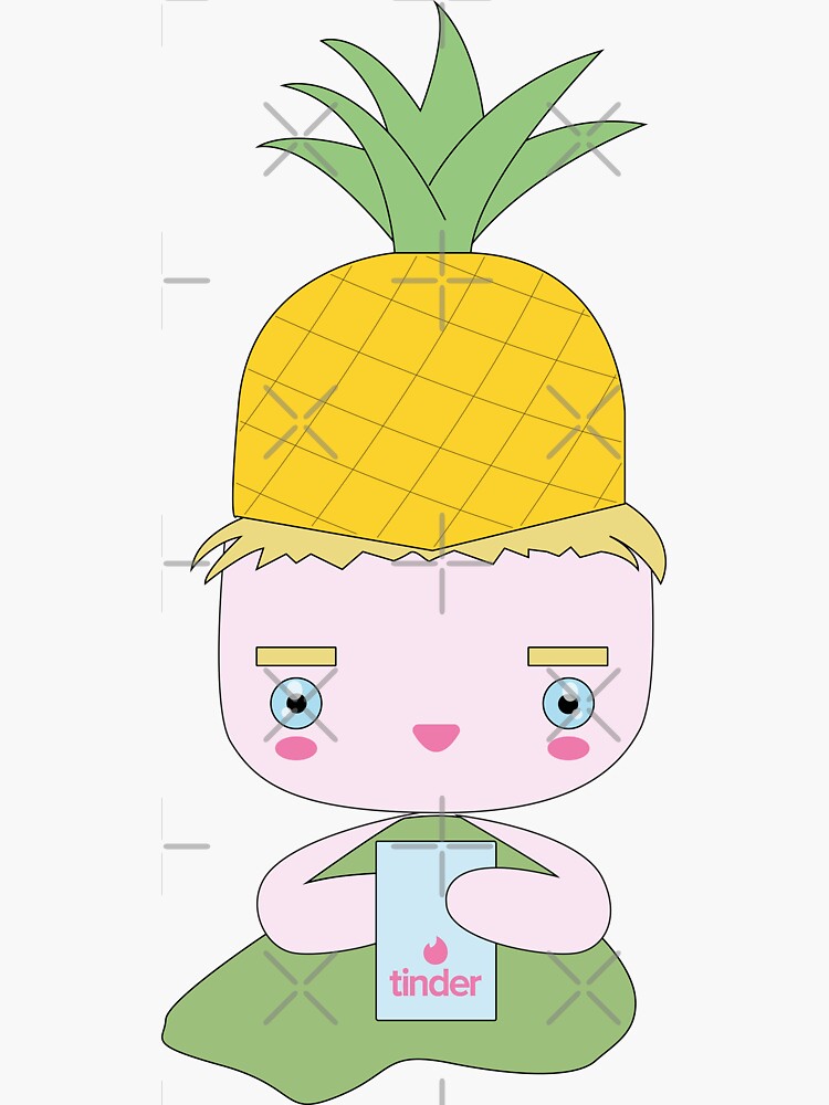 "pineapple and tinder" Sticker by Alesiart Redbubble