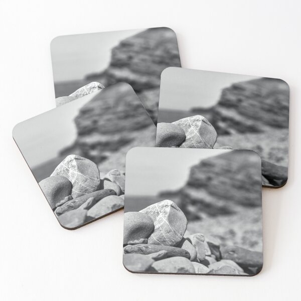 Item preview, Rock Formation, Kilve Beach, Somerset, Monochrome designed and sold by MaclarenPhoto.