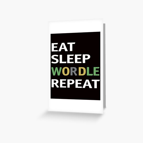 Vista previa del artículo con la obra «Eat Sleep Wordle Repetir», diseñado y vendido por Buyeseoshop.