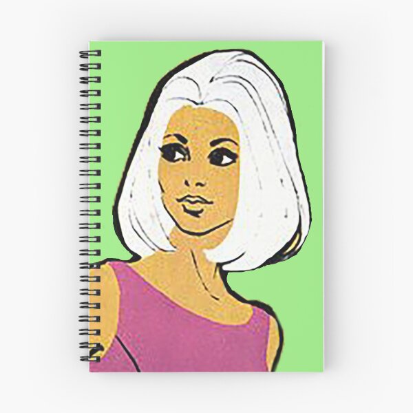 Item preview, Sixties Lady Illustration, White hair, pink dress designed and sold by Nostrathomas66.