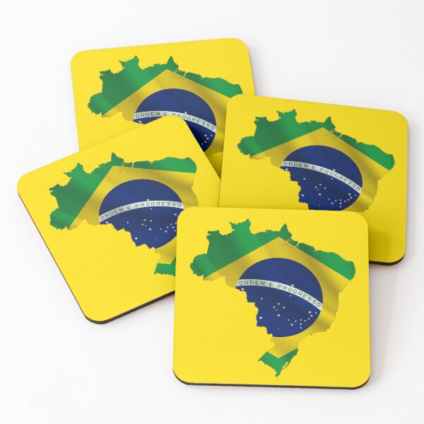 Item preview, Wavy Brazilian Flag inside Map of Brazil  designed and sold by mashmosh.