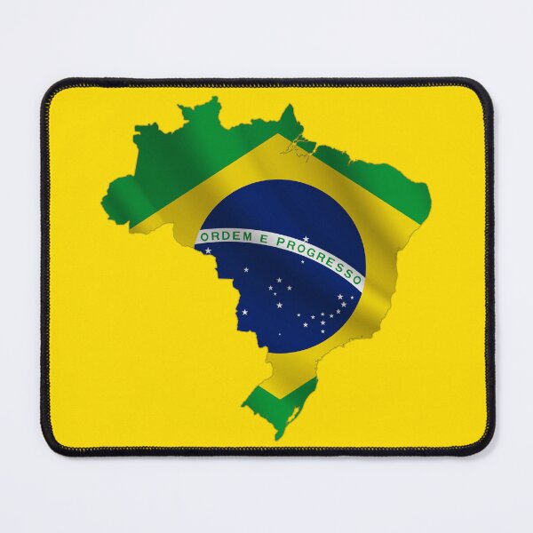 Item preview, Wavy Brazilian Flag inside Map of Brazil  designed and sold by mashmosh.