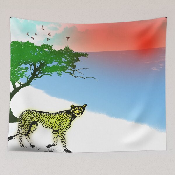 Item preview, Cheetah near the sea at sunset designed and sold by Bigrow.