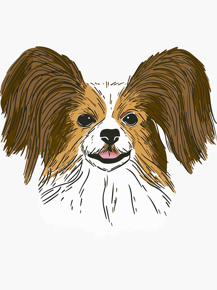 Papillon Dog Watercolor Style Mini Vinyl Sticker