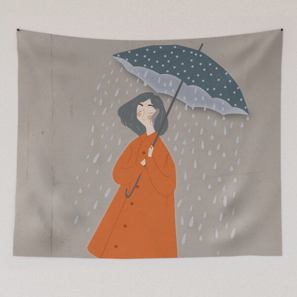 Item preview, Girl with umbrella designed and sold by Uzma Mahyudin.