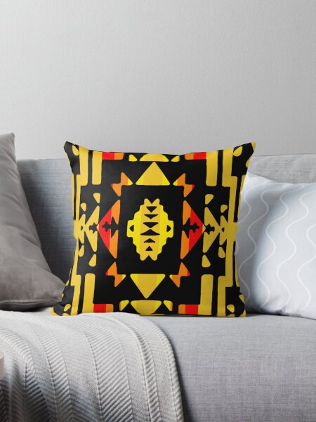 Item preview, Golden Yellow /  Fire Color / Black Native American Blanket Print designed and sold by JMWCD.