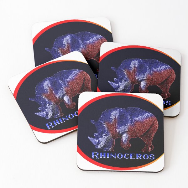 Item preview, Blue and red shedding rhinoceros designed and sold by Bigrow.