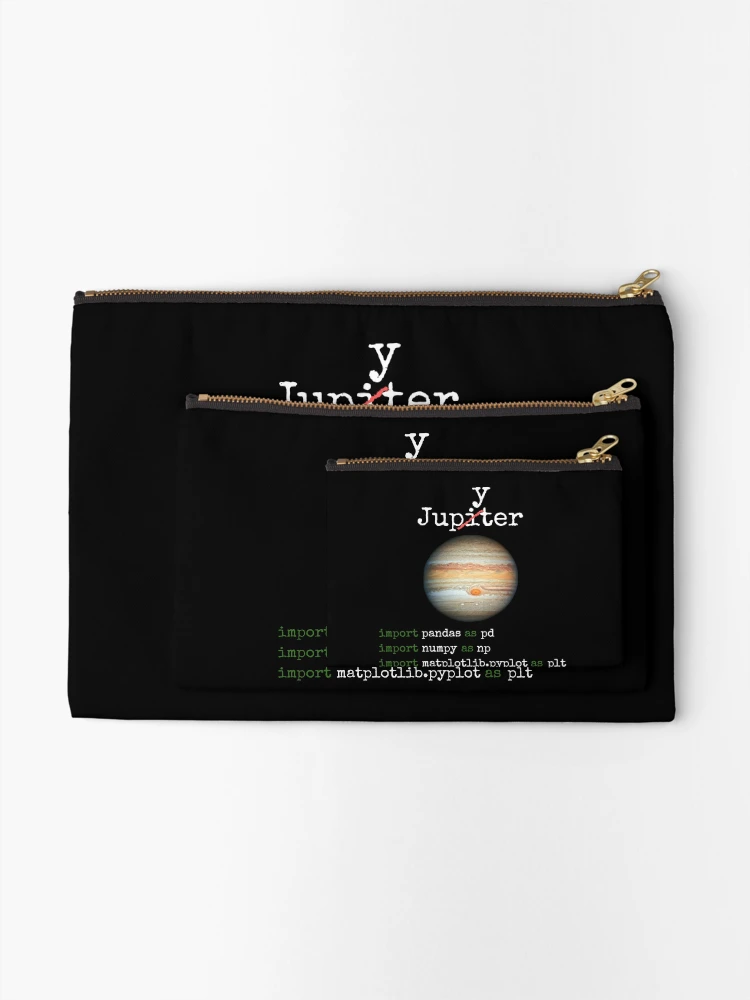 Thumbnail 2 of 4, Zipper Pouch, Data science; Python programming; numpy, pandas, matplotlib, jupyter designed and sold by Hitokami.