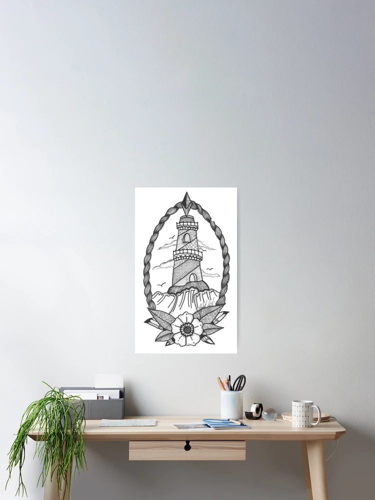 Thumbnail 2 of 3, Poster, Lighthouse designed and sold by Alezza6.