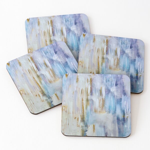 Item preview, Promenade by the sea abstract painting icicles and clouds designed and sold by Marilena Strambu.