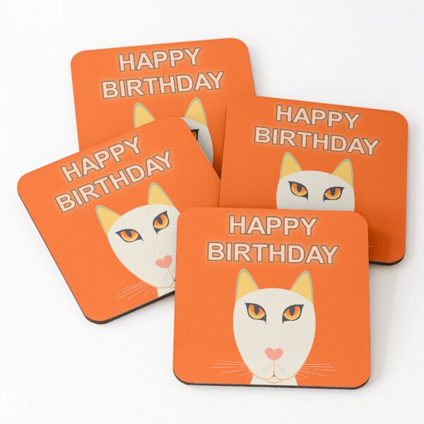 Item preview, HAPPY BIRTHDAY CAT ORANGE designed and sold by Jean Gregory Evans.