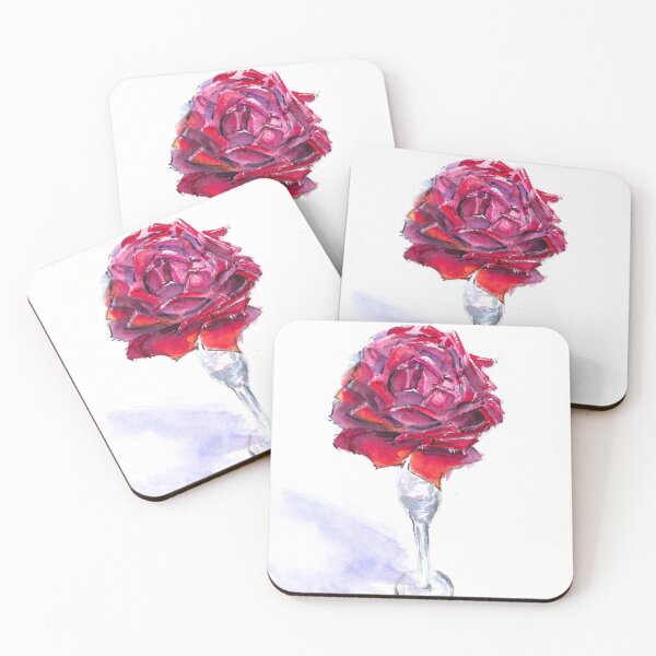 Item preview, Red Rose In A Stack Watercolor Print designed and sold by NatalyMak.