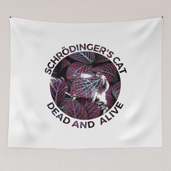Item preview, Schrödinger's cat Dead and Alive- Cat in Pink Leaves-Science designed and sold by Creative Life.