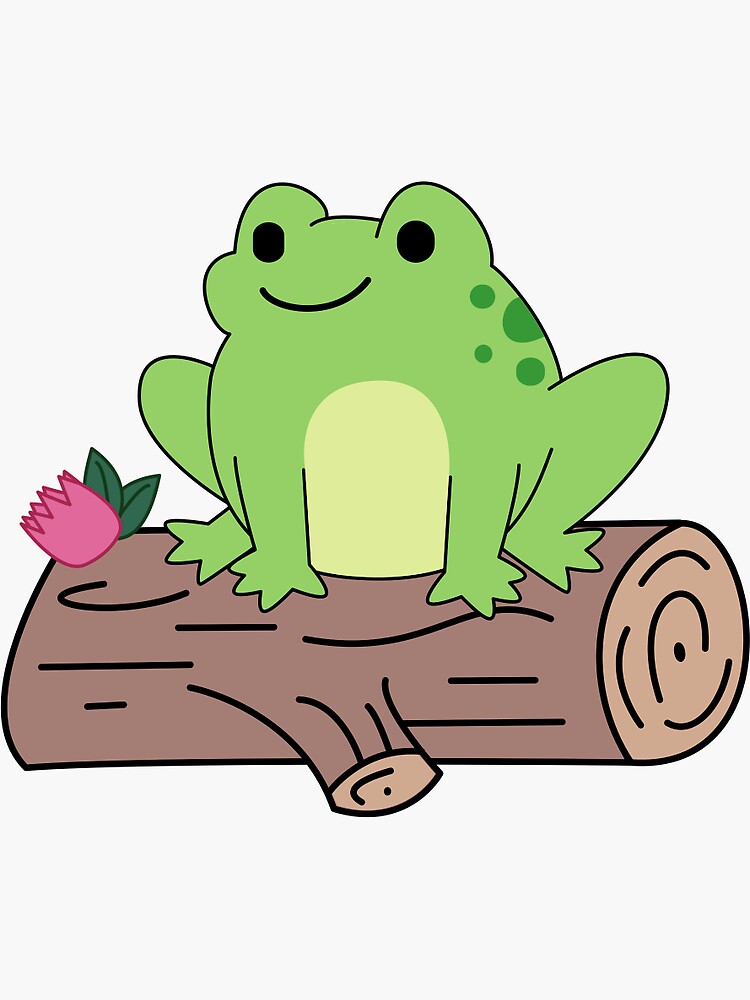 "Frog on a log" Sticker by Eawhite11 Redbubble